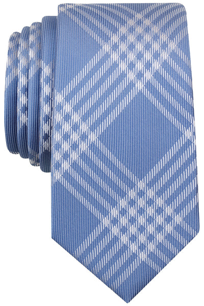 BAR III Blue Canton Plaid Skinny Tie