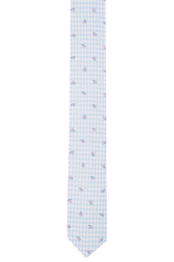 BAR III Blue-Gingham/Watermelon Printed Skinny Tie thumbnail 2