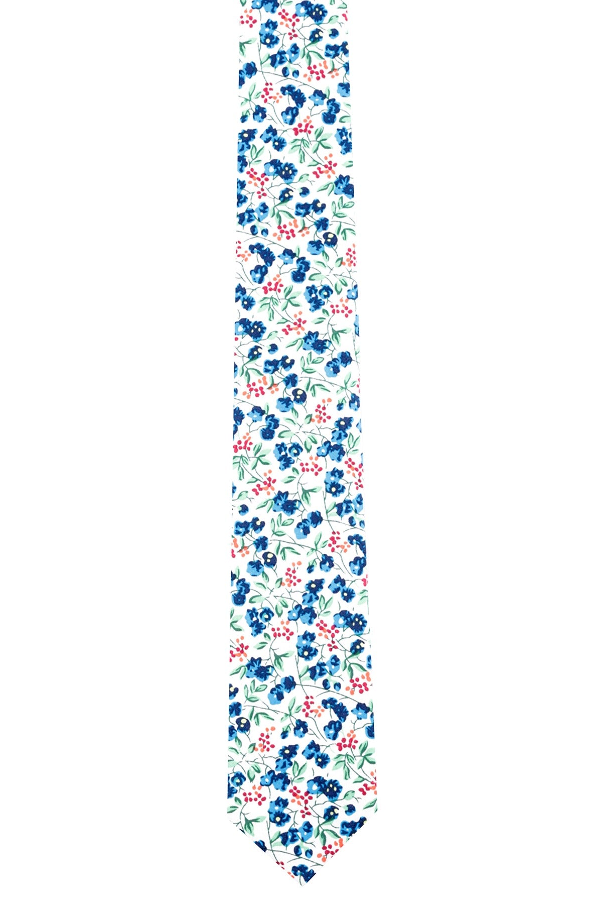 BAR III Blue Hume-Floral Skinny Cotton Tie