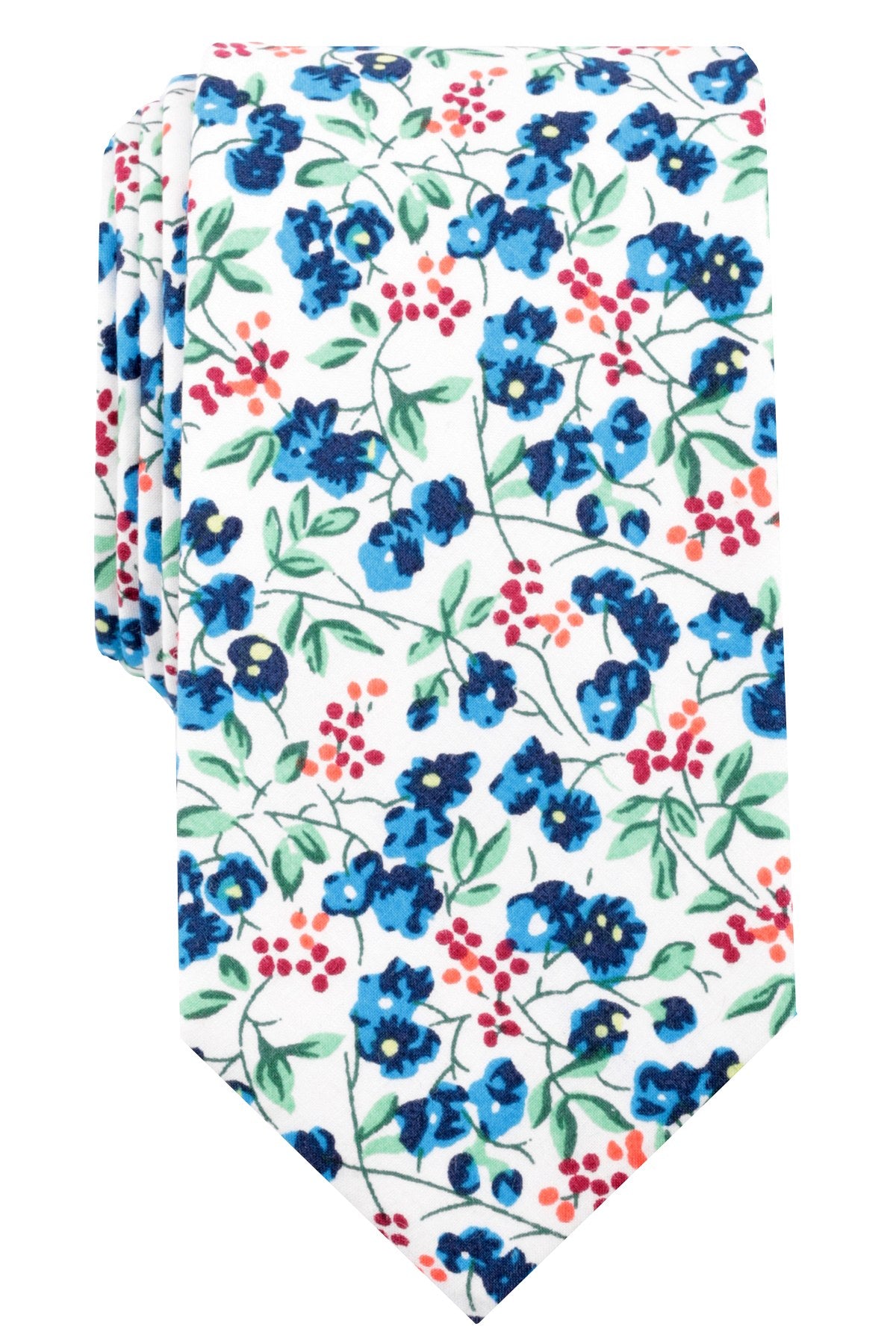 BAR III Blue Hume-Floral Skinny Cotton Tie