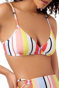 BAR III Bold Stripe Printed Bikini Top thumbnail 1