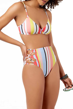 BAR III Bold Stripe Printed Bikini Top thumbnail 4