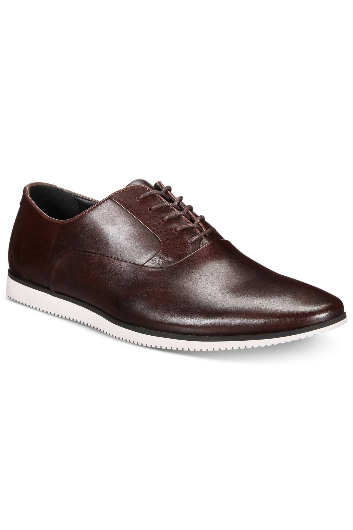 BAR III Brown Warner Smooth Casual Lace-Up Oxford