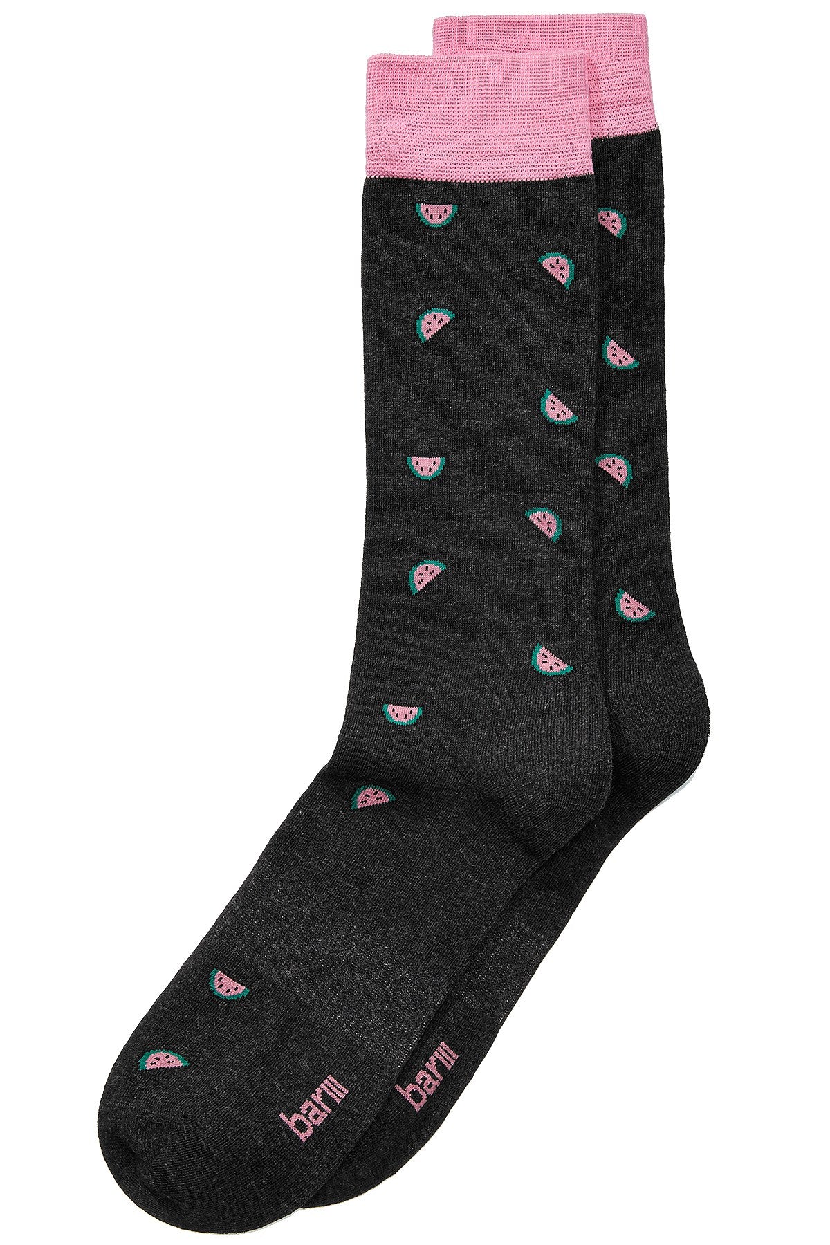 BAR III Charcoal/Pink Watermelon Dress Socks