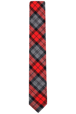 BAR III Charcoal/Red Bernard Plaid Print Skinny Tie thumbnail 2
