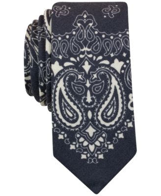 BAR III-EDI/BESPOKE FASHION LLC Bar III Mens Bandana-Print Tie Navy ONE SIZE NAVY