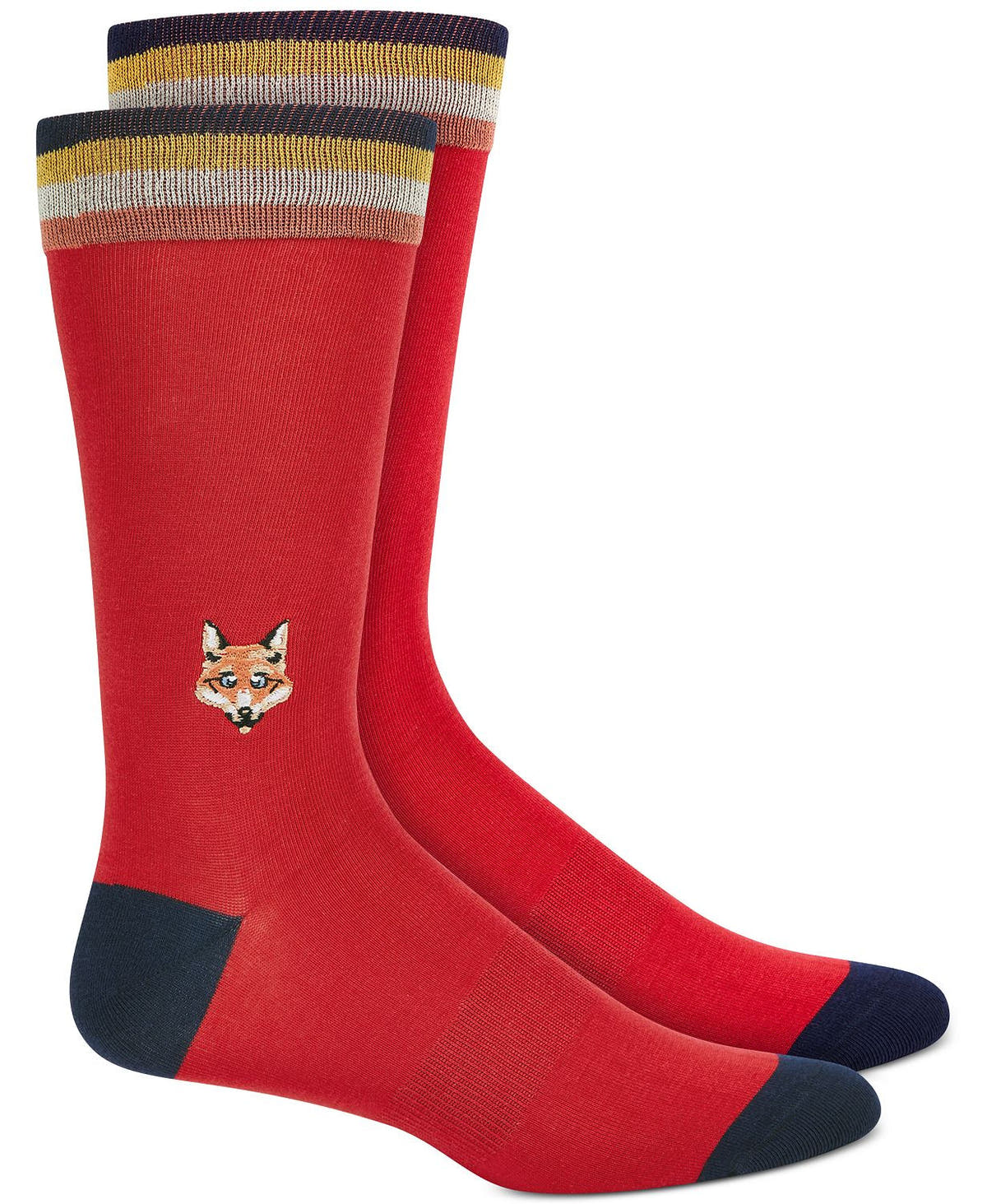 BAR III Embroidered Fox Socks Red
