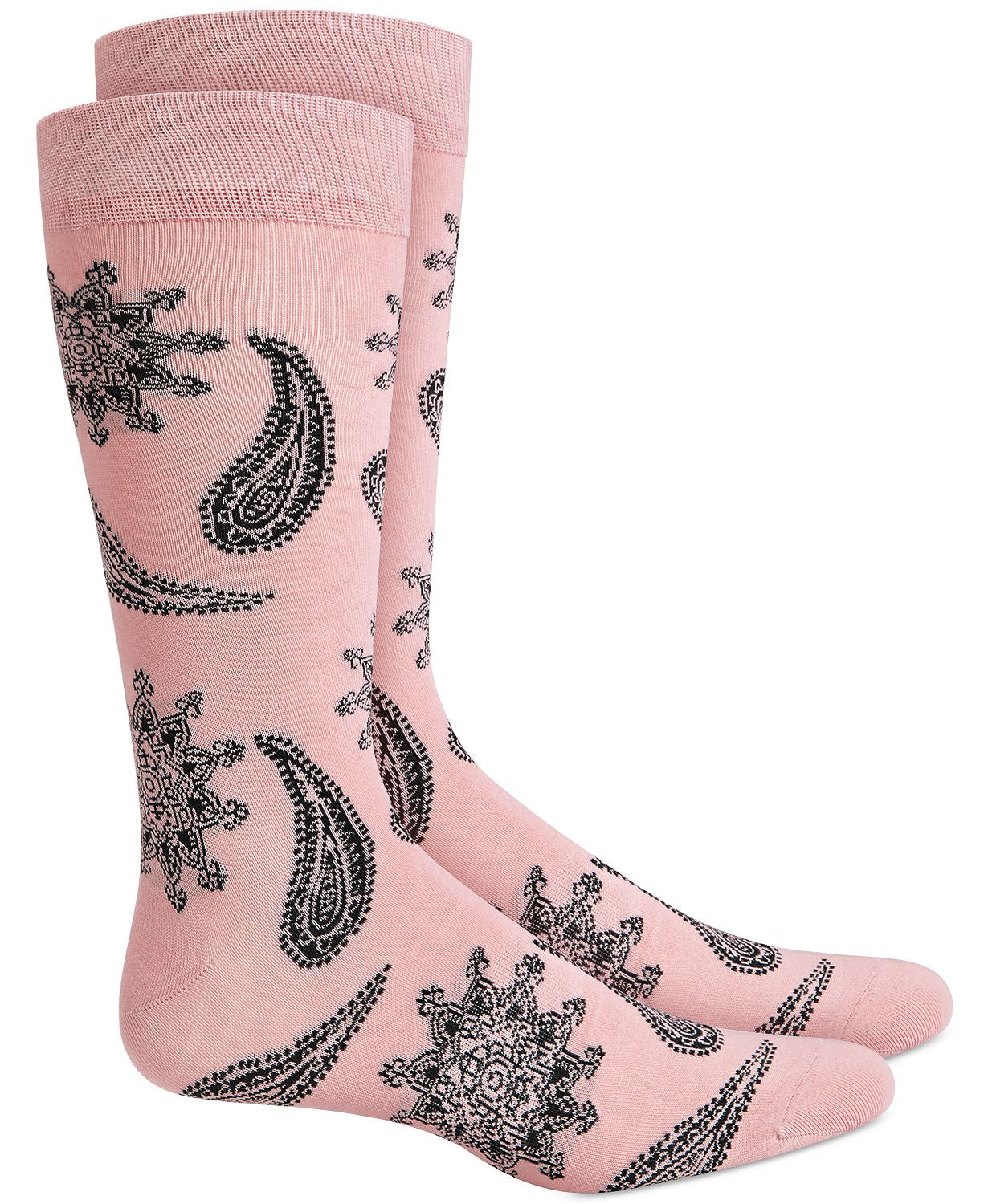 BAR III Floral Paisley Socks Pink Grey