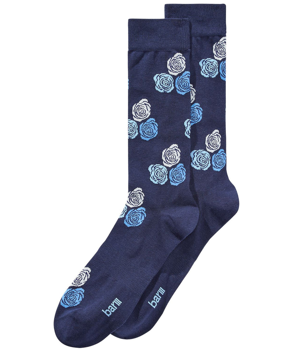 BAR III Floral Print Socks Navy Blue