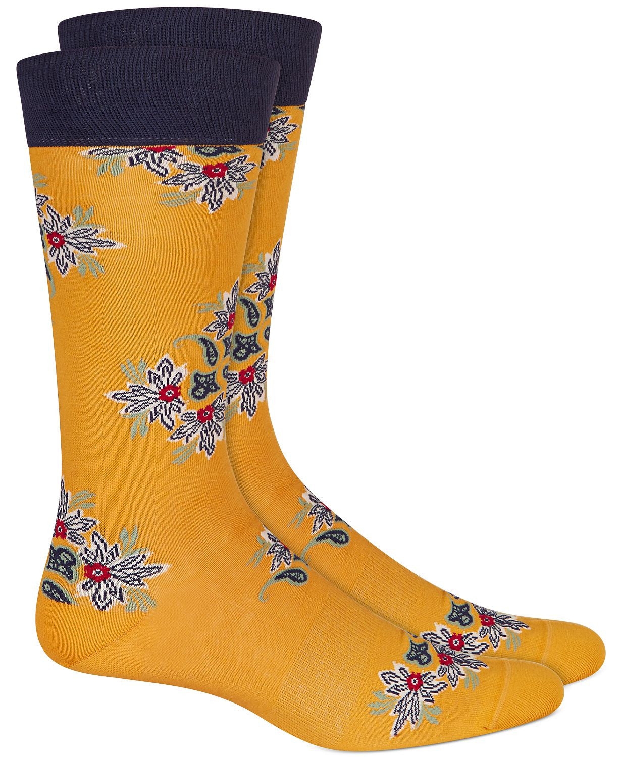 BAR III Floral Socks Yellow