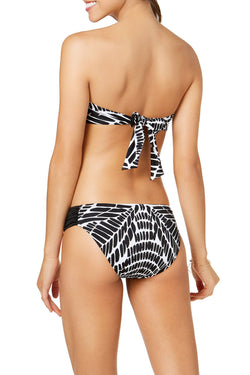 BAR III Kalediscope Printed Side Cinch Hipster Bikini Bottom in Black/White thumbnail 1