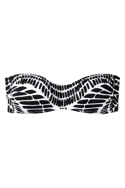 BAR III Kaleidoscope Printed Bandeau Bikini Top in Black/White thumbnail 4