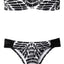 BAR III Kaleidoscope Printed Bandeau Bikini Top in Black/White