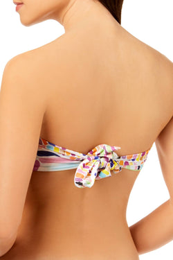 BAR III Kaleidoscope Printed Bandeau Bikini Top in Multicolor thumbnail 3