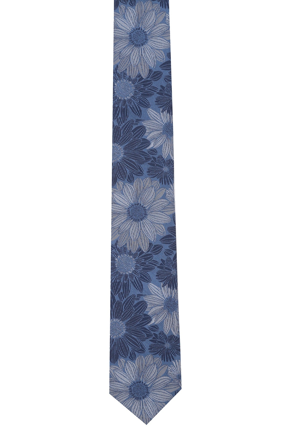 BAR III Medium-Blue Salar Floral Skinny Tie