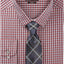 BAR III Merlot Heather Gingham Slim Fit Dress Shirt