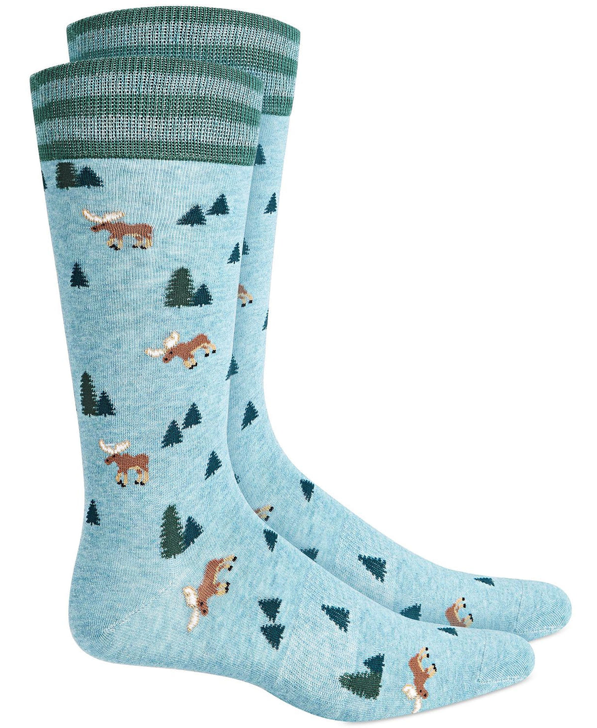 BAR III Moose Socks Blue Green