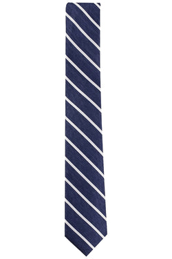 BAR III Navy Cashel-Stripe Skinny Tie thumbnail 2