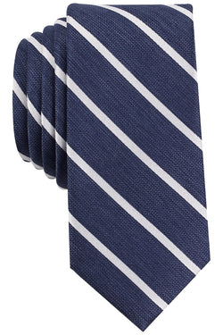 BAR III Navy Cashel-Stripe Skinny Tie thumbnail 1