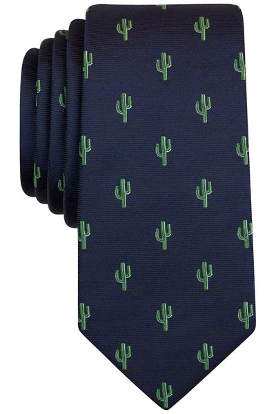 BAR III Navy/Green Cactus Moon Skinny Tie