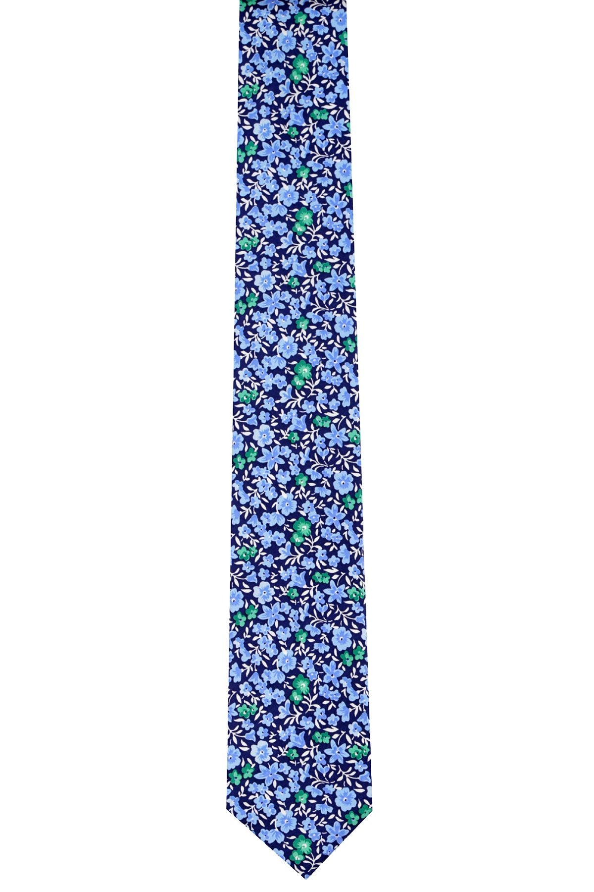 BAR III Navy Horan Floral Skinny Tie