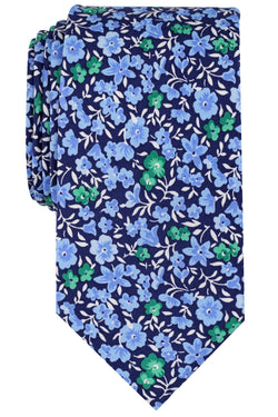 BAR III Navy Horan Floral Skinny Tie thumbnail 1
