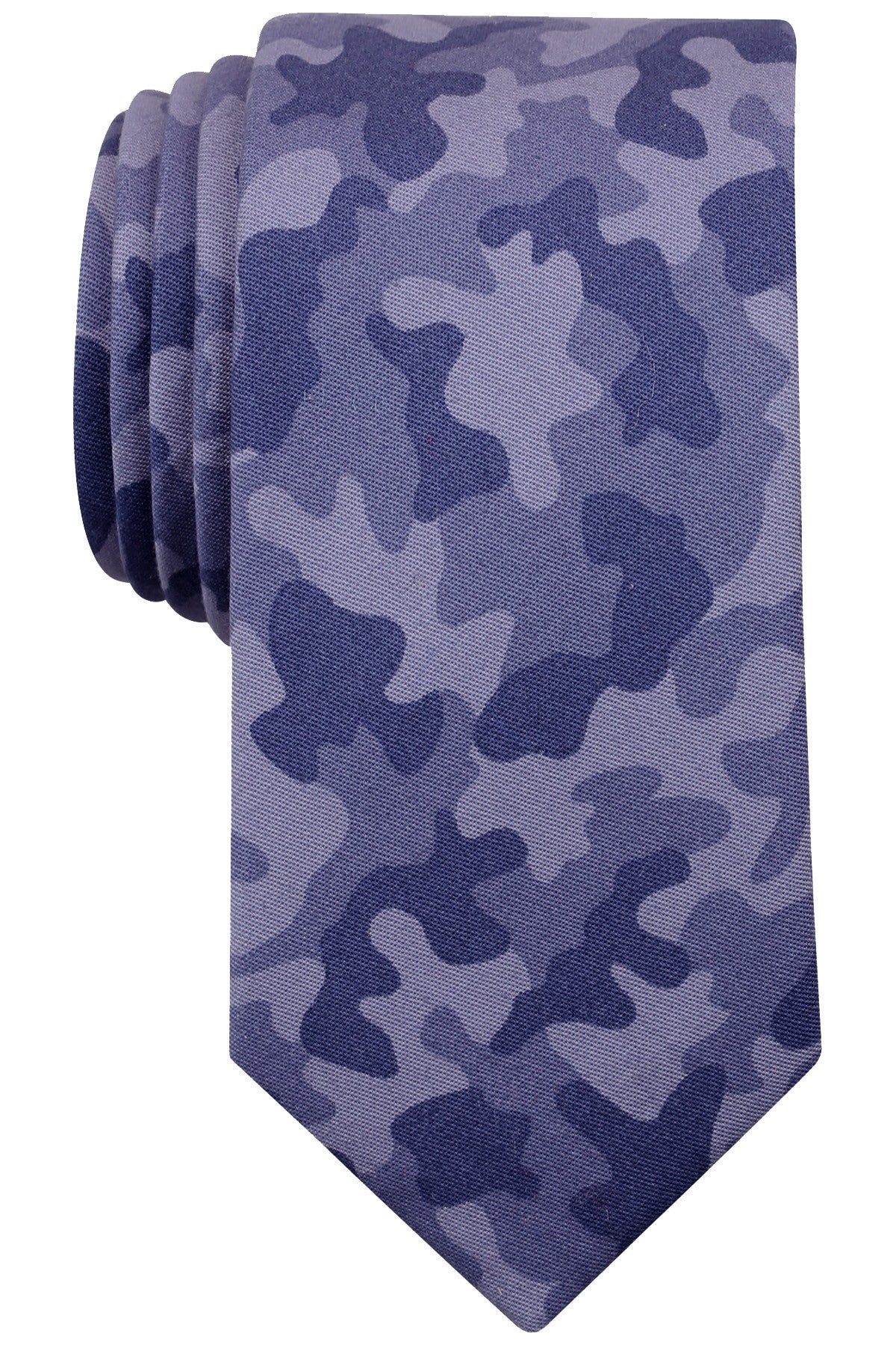 BAR III Navy/Indigo Camouflage Print Skinny Tie