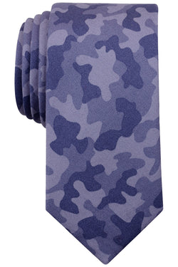 BAR III Navy/Indigo Camouflage Print Skinny Tie thumbnail 1