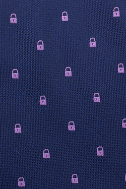 BAR III Navy/Lilac Lock Neat Skinny Tie thumbnail 2