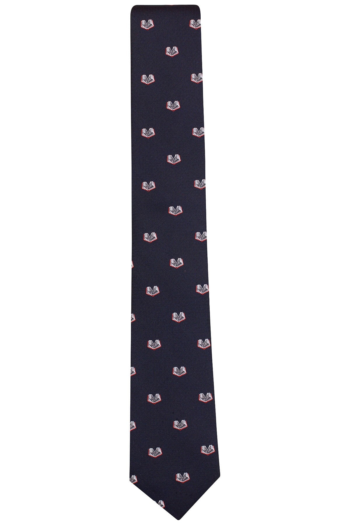 BAR III Navy Open Book Conversational Skinny Tie