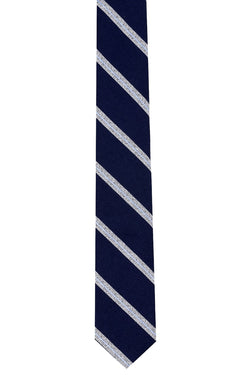 BAR III Navy Petra-Stripe Skinny Tie thumbnail 2