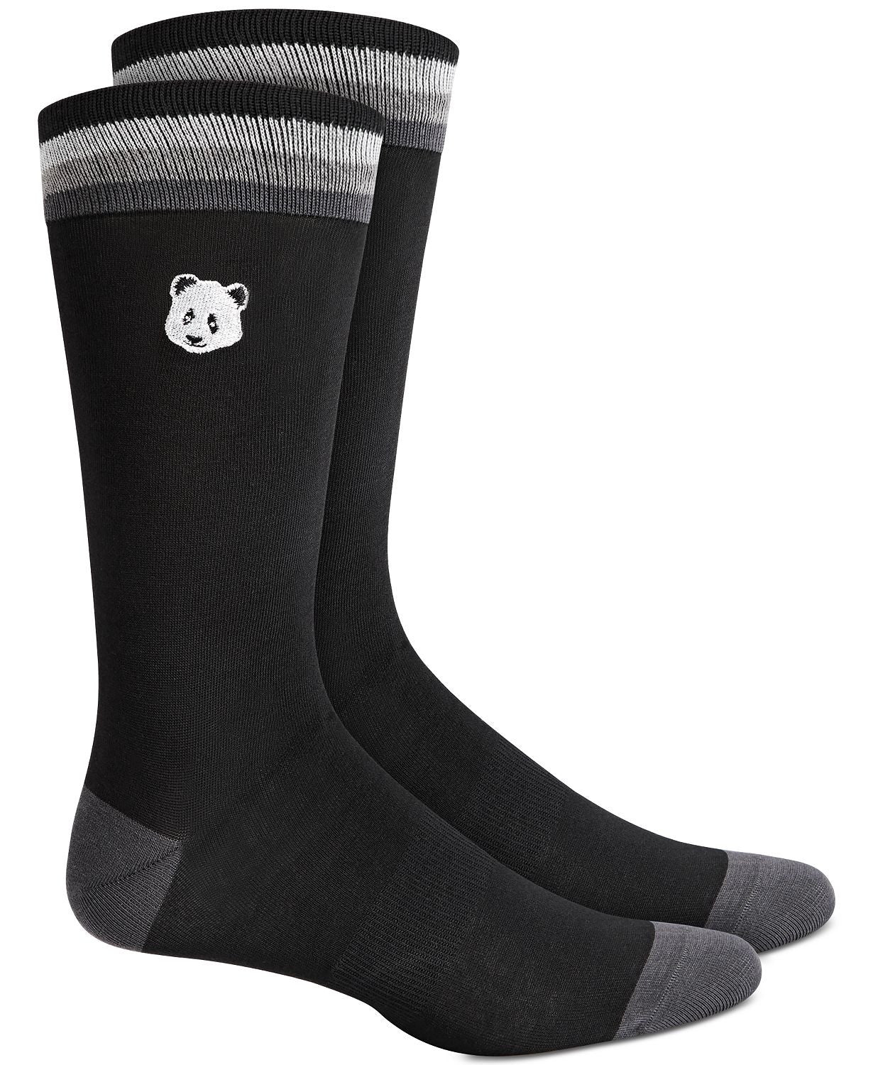 BAR III Panda Socks  Black Grey