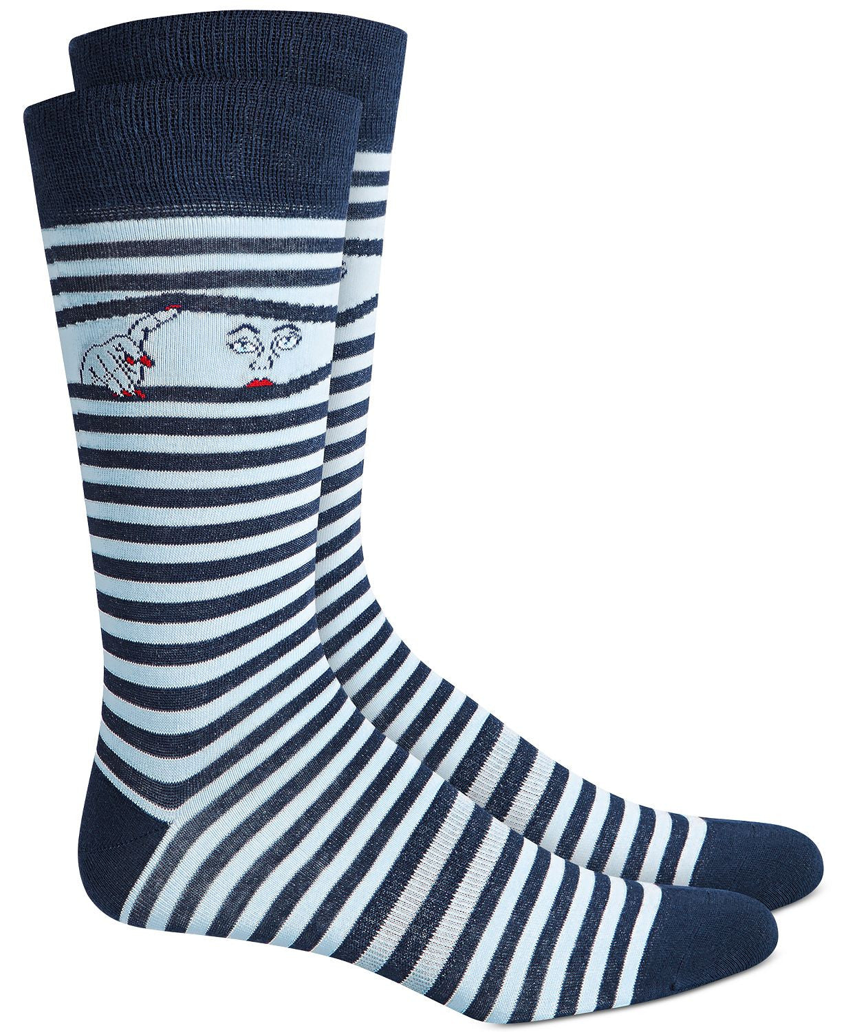 BAR III Peek a Boo Striped Socks Navy Blue
