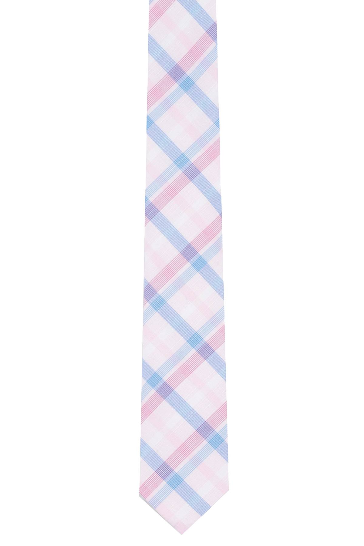 BAR III Pink Whitehaven-Plaid Skinny Tie