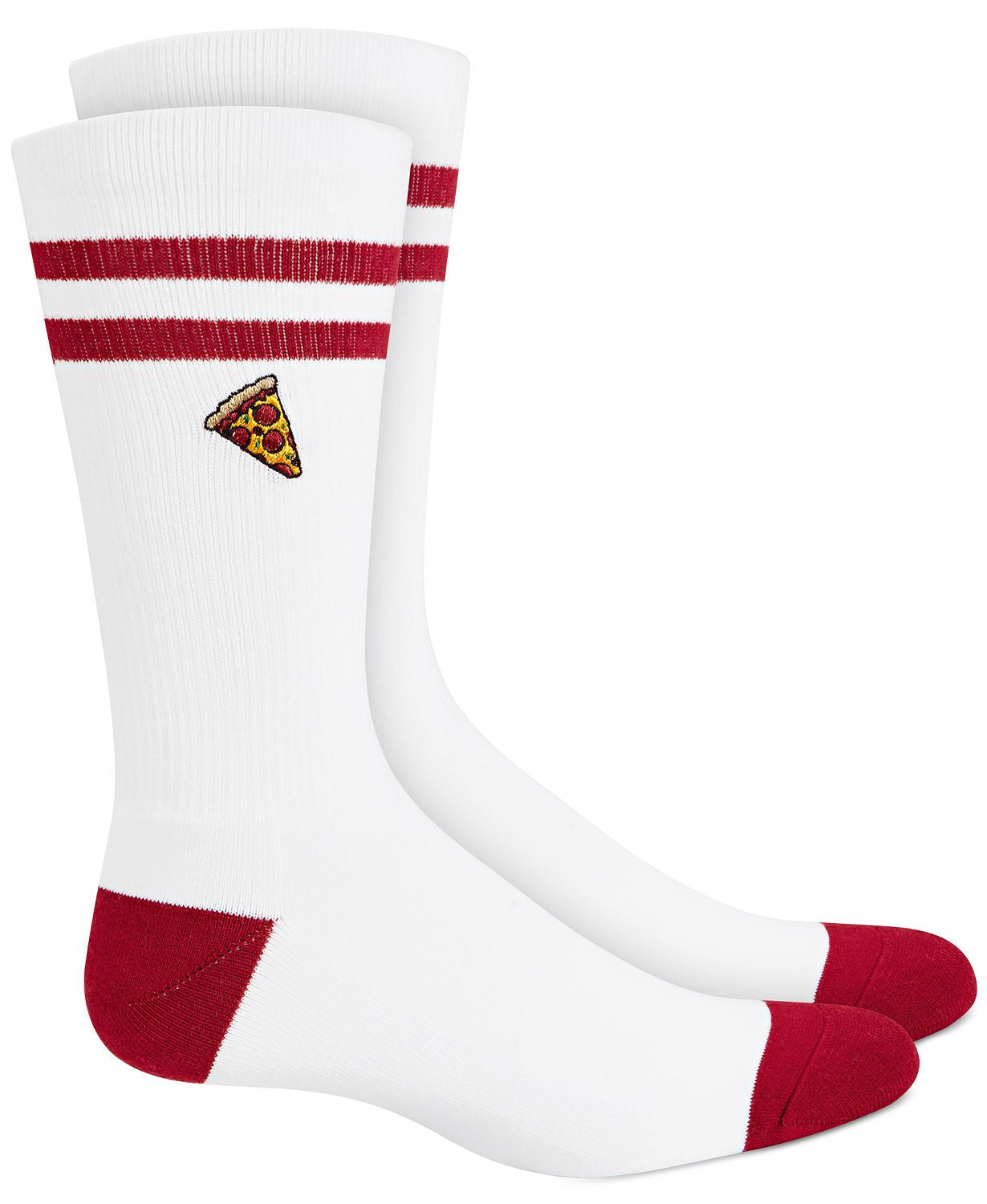 BAR III Pizza Socks White Red Combo