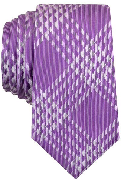 BAR III Purple Canton Plaid Skinny Tie