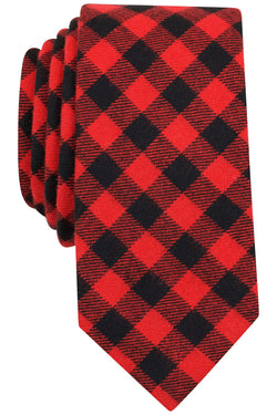 BAR III Red/Black Gingham Hawkins Skinny Tie thumbnail 1