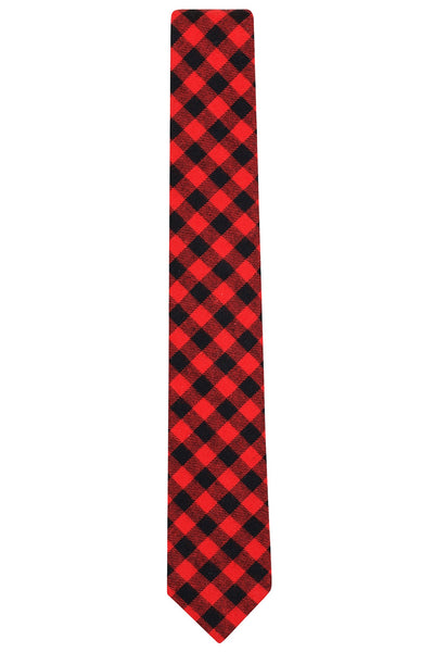 BAR III Red/Black Gingham Hawkins Skinny Tie