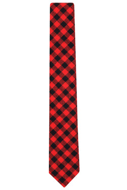 BAR III Red/Black Gingham Hawkins Skinny Tie thumbnail 2