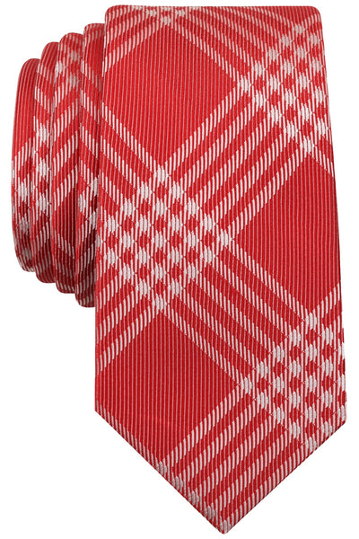 BAR III Red Canton Plaid Skinny Tie
