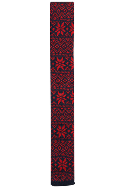 BAR III Red/Navy Fair Isle Anderson Knit Skinny Tie