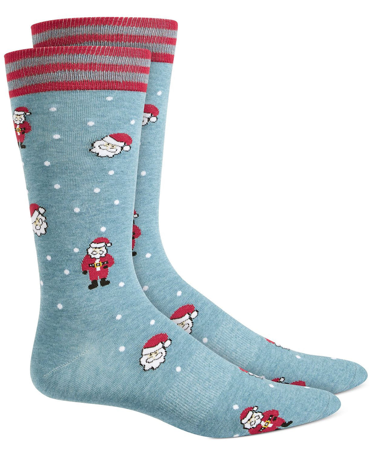 BAR III Santa Socks Blue Red