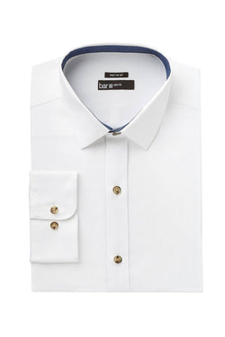 BAR III White Oxford Wear-Me-Out Slim-Fit Stretch Easy-Care Dress Shirt thumbnail 1
