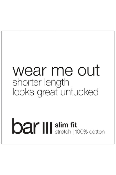 BAR III White Oxford Wear-Me-Out Slim-Fit Stretch Easy-Care Dress Shirt