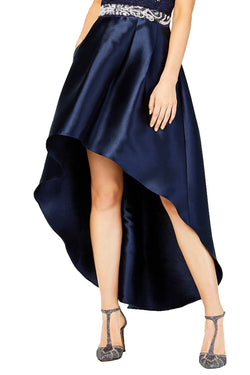 BCX Juniors Navy Embellished Formal High Low Maxi Skirt thumbnail 1