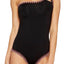 BECCA by Rebecca Virtue Black Mardi-Gras One-Shoulder Embroidered One-Piece Swimsuit