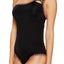 BECCA by Rebecca Virtue Black Mardi-Gras One-Shoulder Embroidered One-Piece Swimsuit