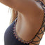 BECCA by Rebecca Virtue Black Mardi-Gras One-Shoulder Embroidered One-Piece Swimsuit