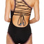 BECCA by Rebecca Virtue Black Mardi-Gras One-Shoulder Embroidered One-Piece Swimsuit