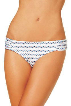 BECCA by Rebecca Virtue Naples Reversible Hipster Bikini Bottom in Blue/White thumbnail 3